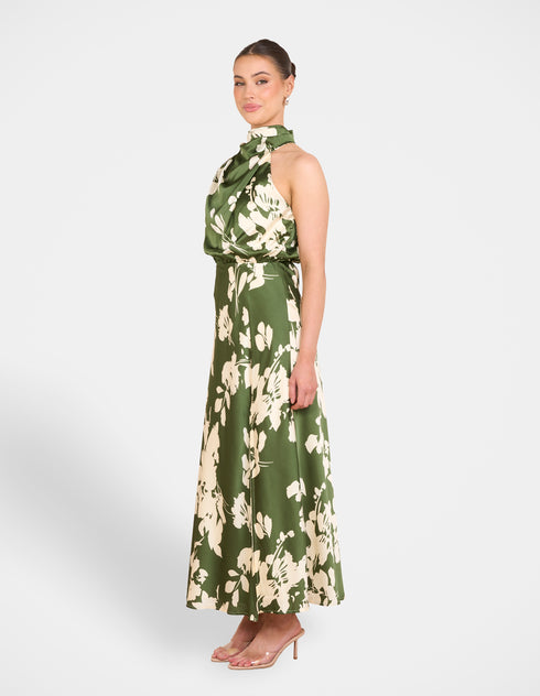 Calais Satin Midi Dress